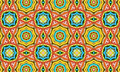 Geometric kaleidoscope multicolored seamless pattern. Abstract background. Beautiful multicolor kaleidoscope texture. Unique kaleidoscope design. Illustration for design.