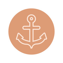 anchor maritime block and line icon