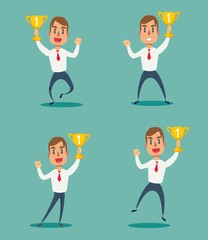 Concept of successful businessman. Concept business illustration.