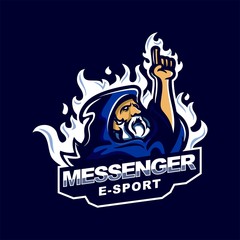 Prophet messenger e-sport gaming mascot logo template