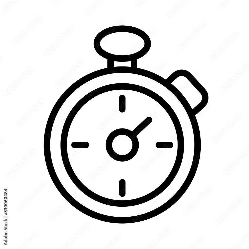 Poster timer chronometer line and fille icon