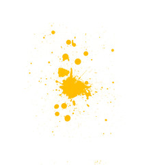 Yellow paint splash isolated on white