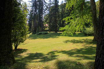Stresa (VCO), Italy - June 02, 2018: Villa Pallavicino garden, Stresa, Verbano-Cusio-Ossola, Piedmont, Italy.