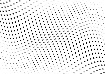 Abstract halftone wave dotted background. Futuristic twisted grunge pattern, dot, circles.  Vector modern optical pop art texture for posters, business cards, cover, labels mock-up, stickers layout