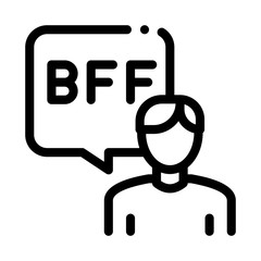 Human Talking Bff Icon Vector. Outline Human Talking Bff Sign. Isolated Contour Symbol Illustration