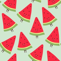 Tasty healthy vegetable on a seamless pattern. Hand drawn vector. Color illustration in a trendy style. Flat design. Element is isolated in eps 10 format.