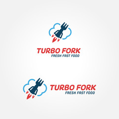 Logo design template for food delivery service of fast food restaurant
