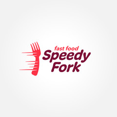 Logo design template for food delivery service of fast food restaurant