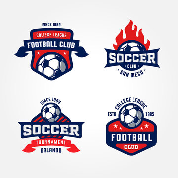Set of Soccer Football Badge Logo Designs