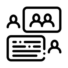 People Discussing Icon Vector. Outline People Discussing Sign. Isolated Contour Symbol Illustration