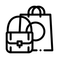 Bag Fashion Style Icon Vector. Outline Bag Fashion Style Sign. Isolated Contour Symbol Illustration