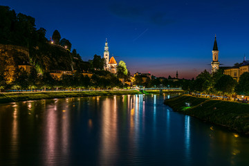 Naklejka premium Church in Salzburg at the sunset