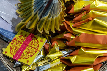 Chinese tradition (Paper money, Gold/Silver paper for passed away ancestor's spirits before making offerings for ancestors