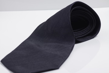 Black tie on a white isolated background