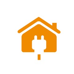Electric house current new age technology vector logo design icon