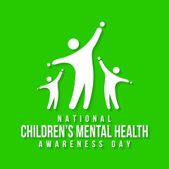 Vector illustration on the theme of National Children's Mental health awareness day observed in Month of May, seeks to raise awareness about the importance of children's mental health.