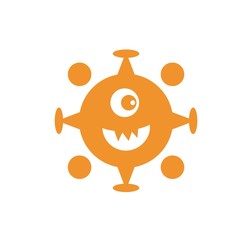 threat of dangerous viruses logo design vector