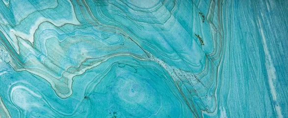 Fotobehang Turquoise Turkoois aquamarijn wit abstract marmer graniet natuursteen textuur achtergrond