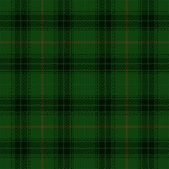 Green and orange tartan plaid design. Scottish textile pattern blend. 