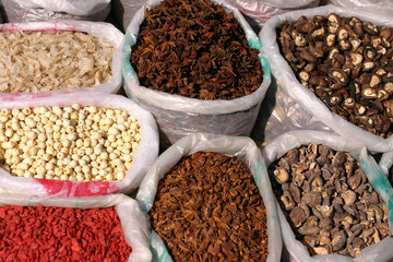 Colorful asian food market in china