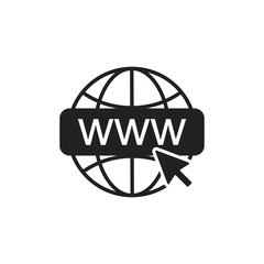 Internet icon in flat style on white background. Flat vector graphic