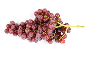 Ripe red grape on a white background, freshness