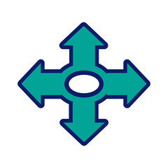 all direction arrows designer line and fill style icon