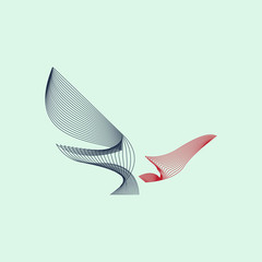abstract eagle logo vector - Flying Birds isolated, swoosh stylise , abstract birds - 