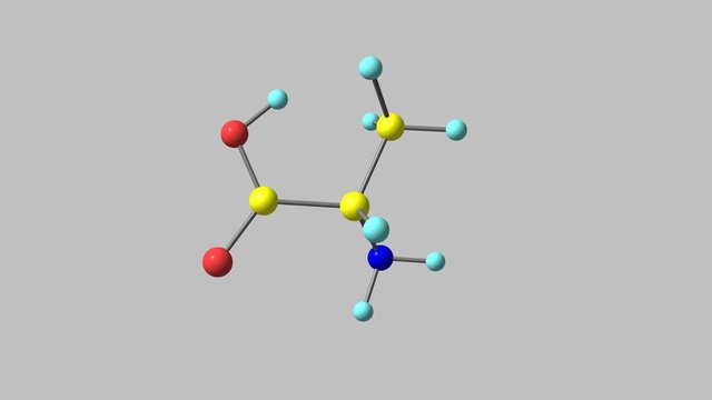 Alanine molecule rotating video full HD
