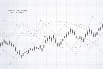 Stock market graph or forex trading chart for business and financial concepts, reports and investment on grey background . Vector illustration