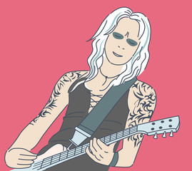 Fototapeta premium rock starman with guitar