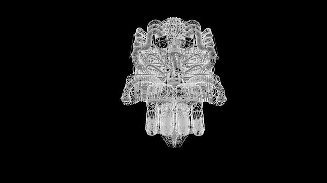 3d Wireframe Car Engine