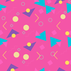 Vector 90s Style Seamless Pattern Background 
