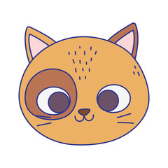 cute cat face feline cartoon animal icon