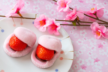 いちご大福と桜