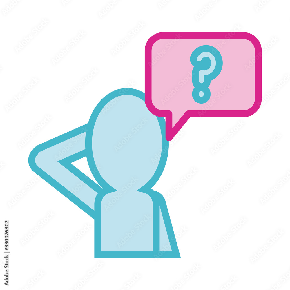 Poster user avatar with interrogation symbol line and fill style