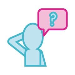 user avatar with interrogation symbol line and fill style