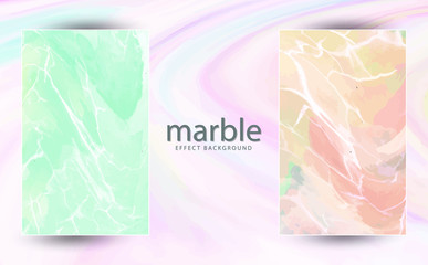 Two paintings with marbling. Marble texture. Paint splash. Colorful fluid. It can be used for poster, brochure, invitation, cover book, catalog. Vector illustration