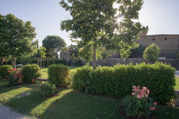 Pienza Tuscany Italy o July 2019 Agriturismo Castello di Spedaletto