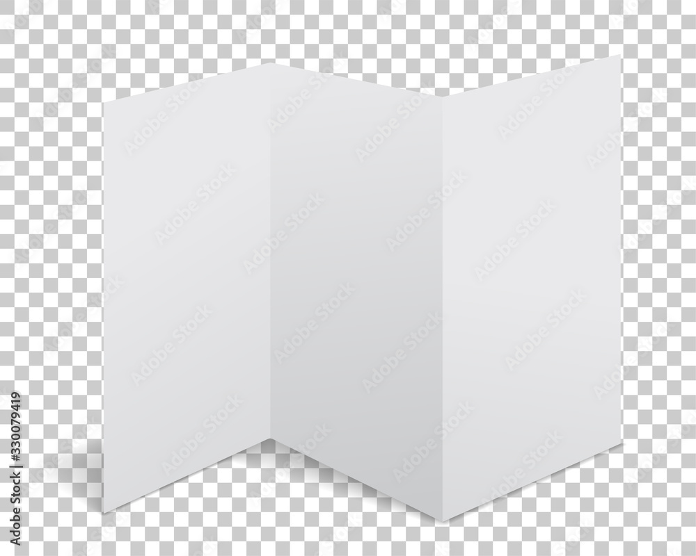 Aufkleber vector paper flyer with realistic shadow. white blank page isolated on background. mock up template.