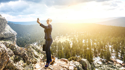 Obraz premium Business success concept . Mixed media