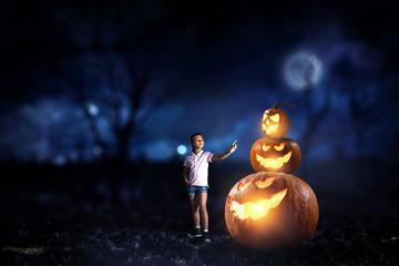 Spooky halloween image . Mixed media
