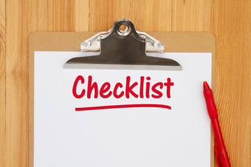 Checklist message with a clipboard and paper with pen