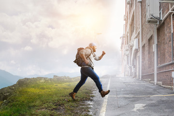 Young traveler exploring the world concept