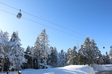 ski lift in mountains