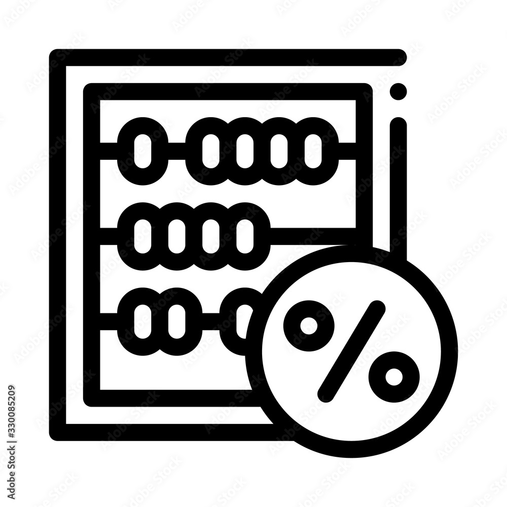 Poster abacus count tool icon vector. outline abacus count tool sign. isolated contour symbol illustration