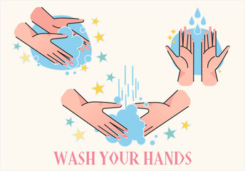 Washing hand hygiene hygienic illustration vector
