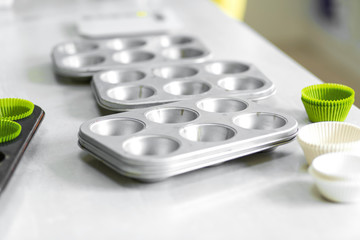 Cupcake baking dish. Professional cooking tools a