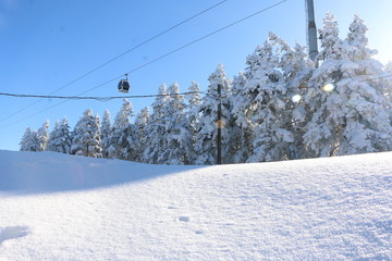 ski lift in mountains