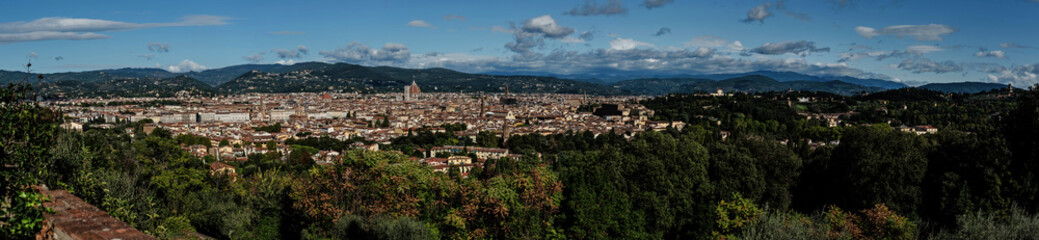Fototapeta na wymiar Florence skyline panorama of the whole city and the surrounding hills
